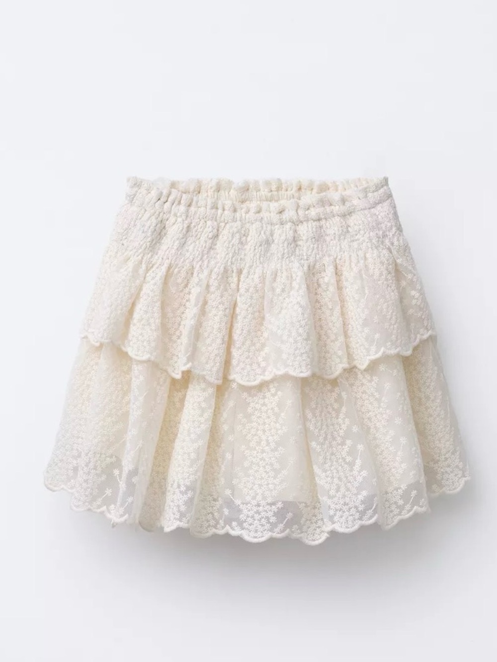 ZARA EMBROIDERED FLORAL SKIRT